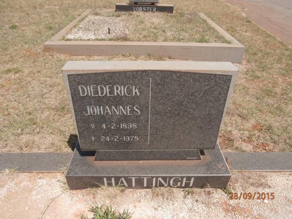 HATTINGH Diederick Johannes 1898-1975