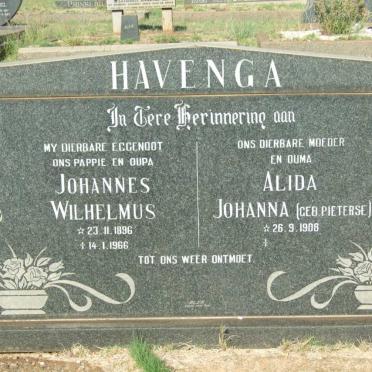 HAVENGA Johannes Wilhelmus 1896-1966 &amp; Alida Johanna PIETERSE 1908-