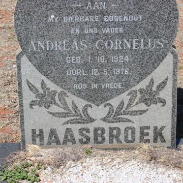 HAASBROEK Andreas Cornelus 1924-1976