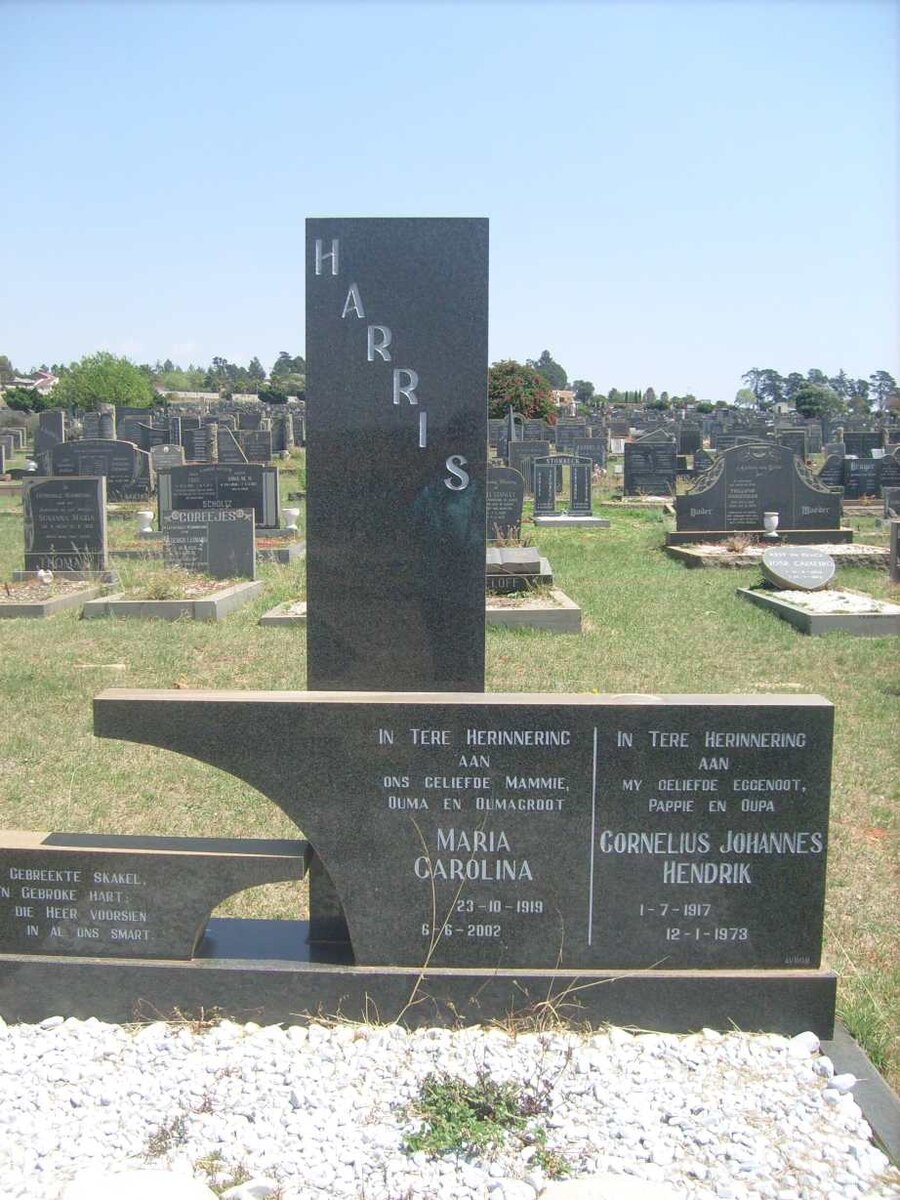 HARRIS Cornelius Johannes Hendrik 1917-1973 &amp; Maria Carolina 1919-2002