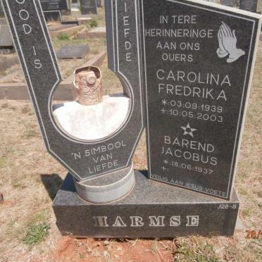 HARMSE Barend Jacobus 1937- &amp; Carolina Fredrika 1939-2003