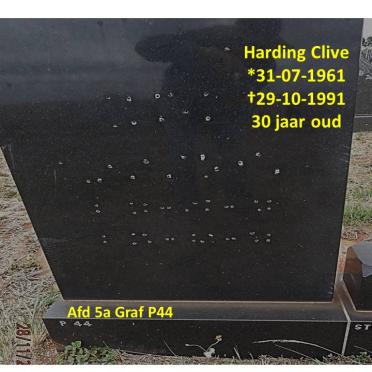 HARDING Clive 1961-1991