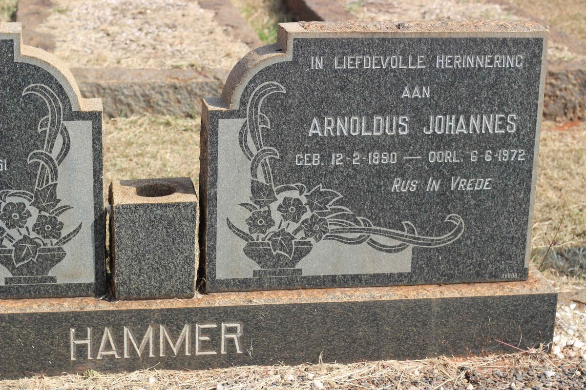 HAMMER Arnoldus Johannes 1890-1972