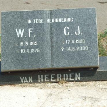 HEERDEN W.F., van 1915-1976 &amp; C.J. 1920-2000