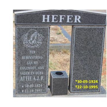 HEFER A.J.P. 1924-1995