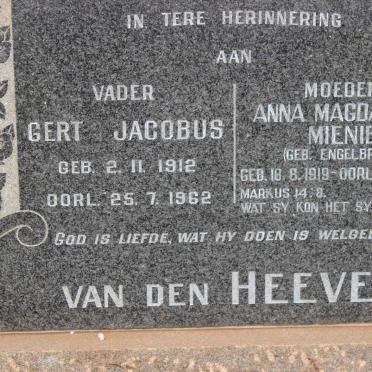 HEEVER Gert Jacobus, van den 1912-1962 &amp; Anna Magdalena ENGELBREGT 1919-1979
