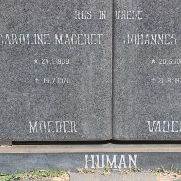 HUMAN Johannes Jacob 1903-1970 &amp; Caroline Mageret 1909-1970
