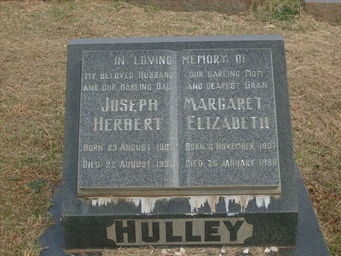 HULLEY Joseph Herbert 1902-1955 &amp; Margaret Elizabeth 1907-1988