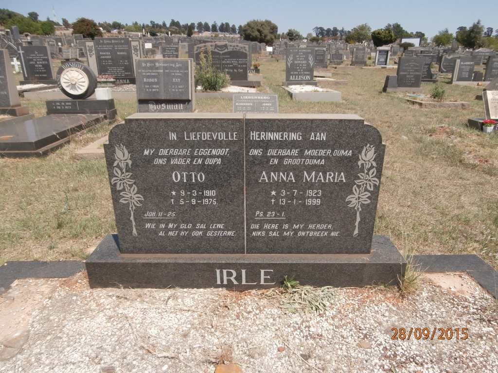 IRLE Otto 1910-1975 &amp; Anna Maria 1923-1999