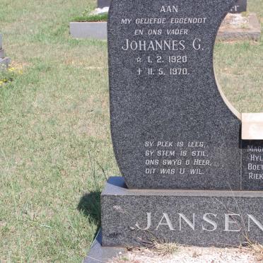JANSEN Johannes G. 1920-1970