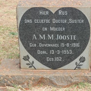 JOOSTE A.M.M. nee DUVENHAGE 1916-1953