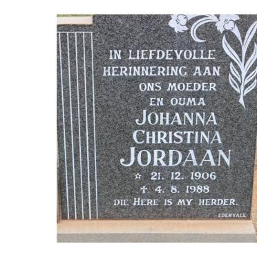 JORDAAN Johanna Christina 1906-1988