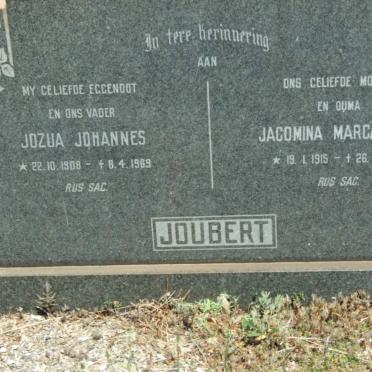 JOUBERT Jozua Johannes 1908-1969 &amp; Jacomina Margaretha 1915-1977