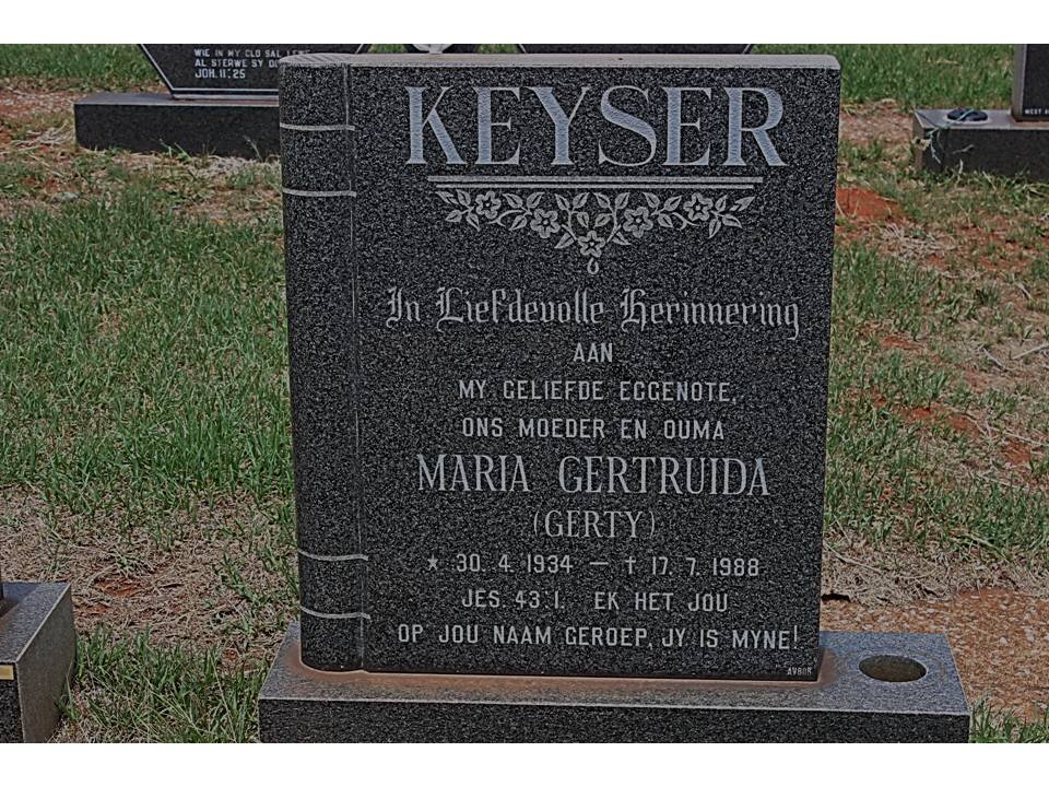 KEYSER Maria Gertruida 1934-1988
