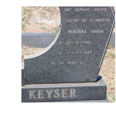 KEYSER Hendrika Maria 1962-1984