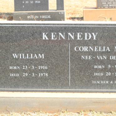 KENNEDY William 1916-1978 &amp; Cornelia Margaret VAN DEN HEUVEL 1914-1998