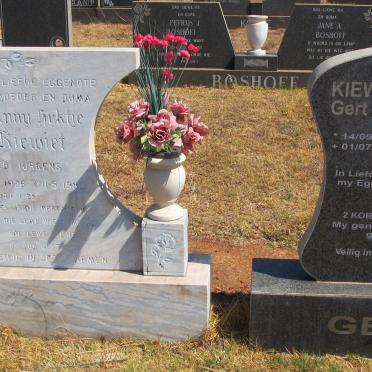 KIEWIET Gert Dirk 1958-2005 :: KIEWIET Anny Kuktje nee JURGENS 1926-1986