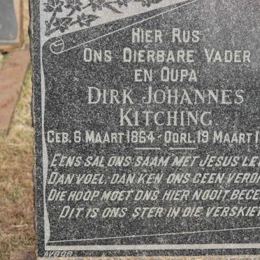 KITCHING Dirk Johannes 1864-1952