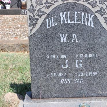 KLERK W.A., de 1914-1970 :: DE KLERK J.G. 1922-1999