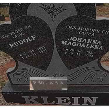 KLEIN Rudolf 1910-1991 &amp; Johanna Magdalena 1920-2004