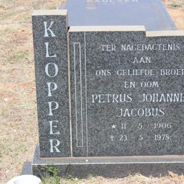 KLOPPER Petrus Johannes Jacobus 1906-1978