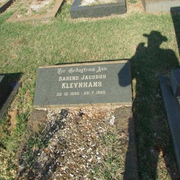 KLEYNHANS Barend Jacobus 1896-1965