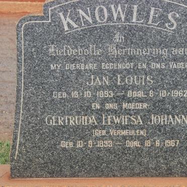 KNOWLES Jan Louis 1893-1962 &amp; Gertruida Lewiesa Johanna VERMEULEN 1893-1967