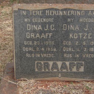 KOTZE Dina J.C. 1910-1961 :: GRAAFF Dina J.C. 1935-1958