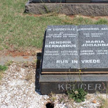 KRUGER Hendrik Bernardus 1922-1971 &amp; Maria Johanna 1921-2004