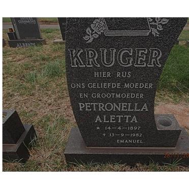 KRUGER Petronella Aletta 1897-1982