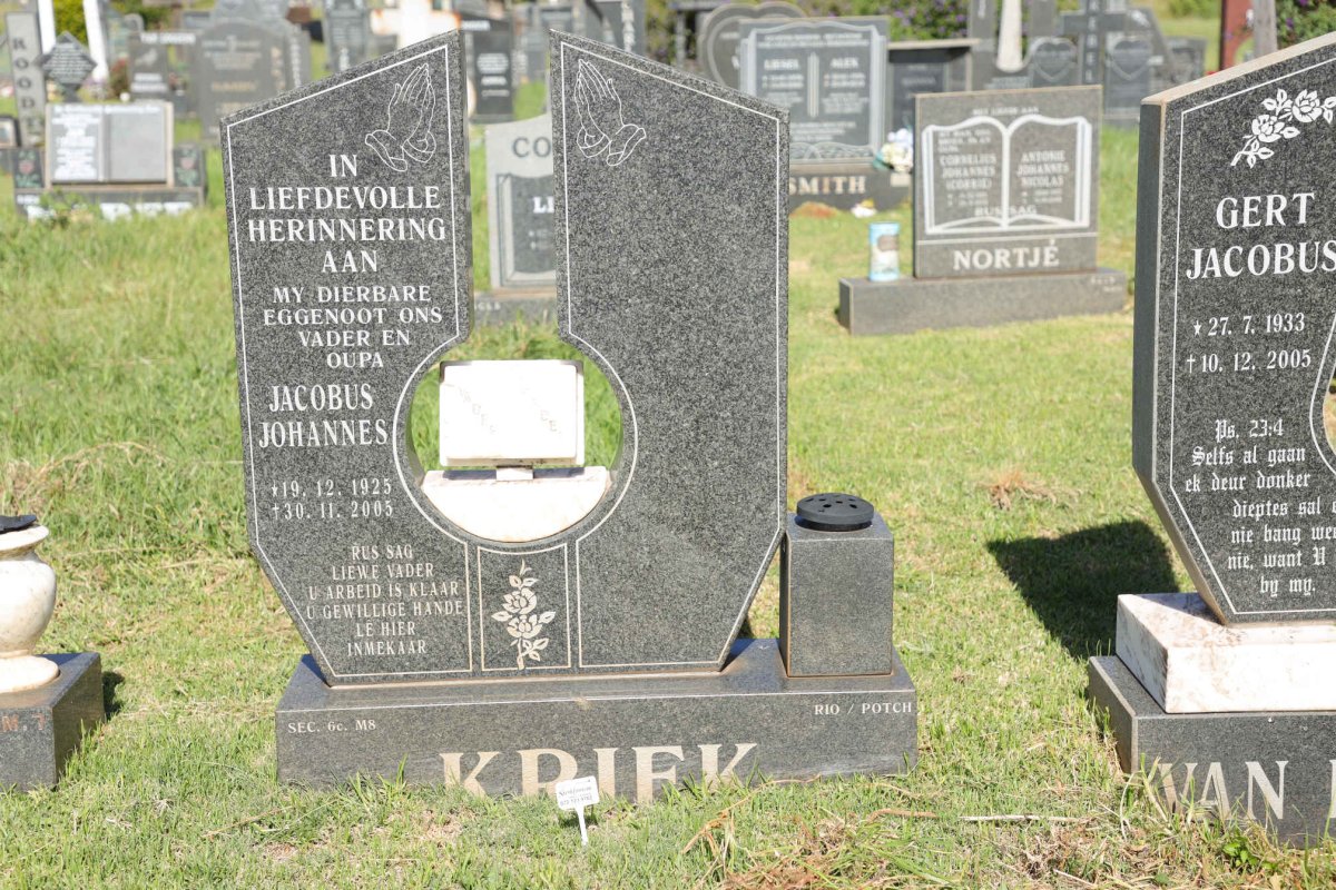 KRIEK Jacobus Johannes 1925-2005