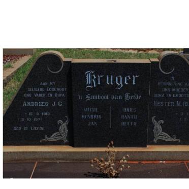 KRUGER Andries J.C. 1918-1971 &amp; Hester M. 1926-1997
