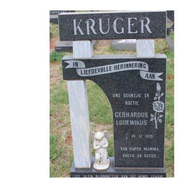 KRUGER Gerhardus Lodewikus 1991-1991