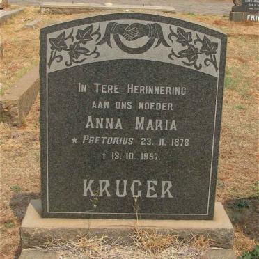 KRUGER Anna Maria nee PRETORIUS 1878-1957