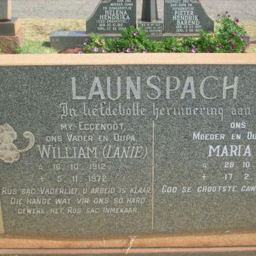 LAUNSPACH William 1912-1972 &amp; Maria E. 1913-1985