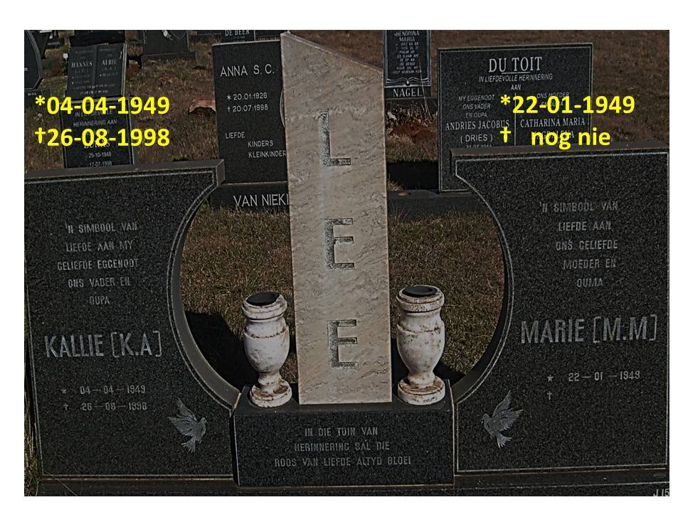 LEE K.A. 1949-1998 &amp; M.M. 1949-
