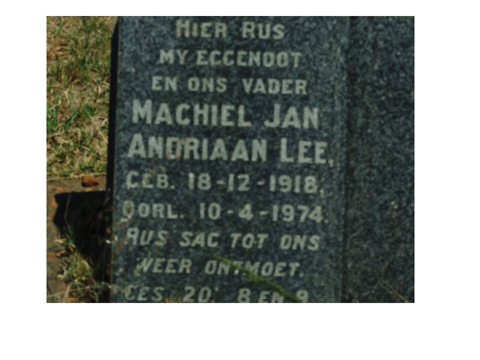 LEE Machiel Jan Andriaan 1918-1974