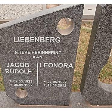 LIEBENBERG Jacob Rudolf 1923-1992 &amp; Leonora 1927-2012