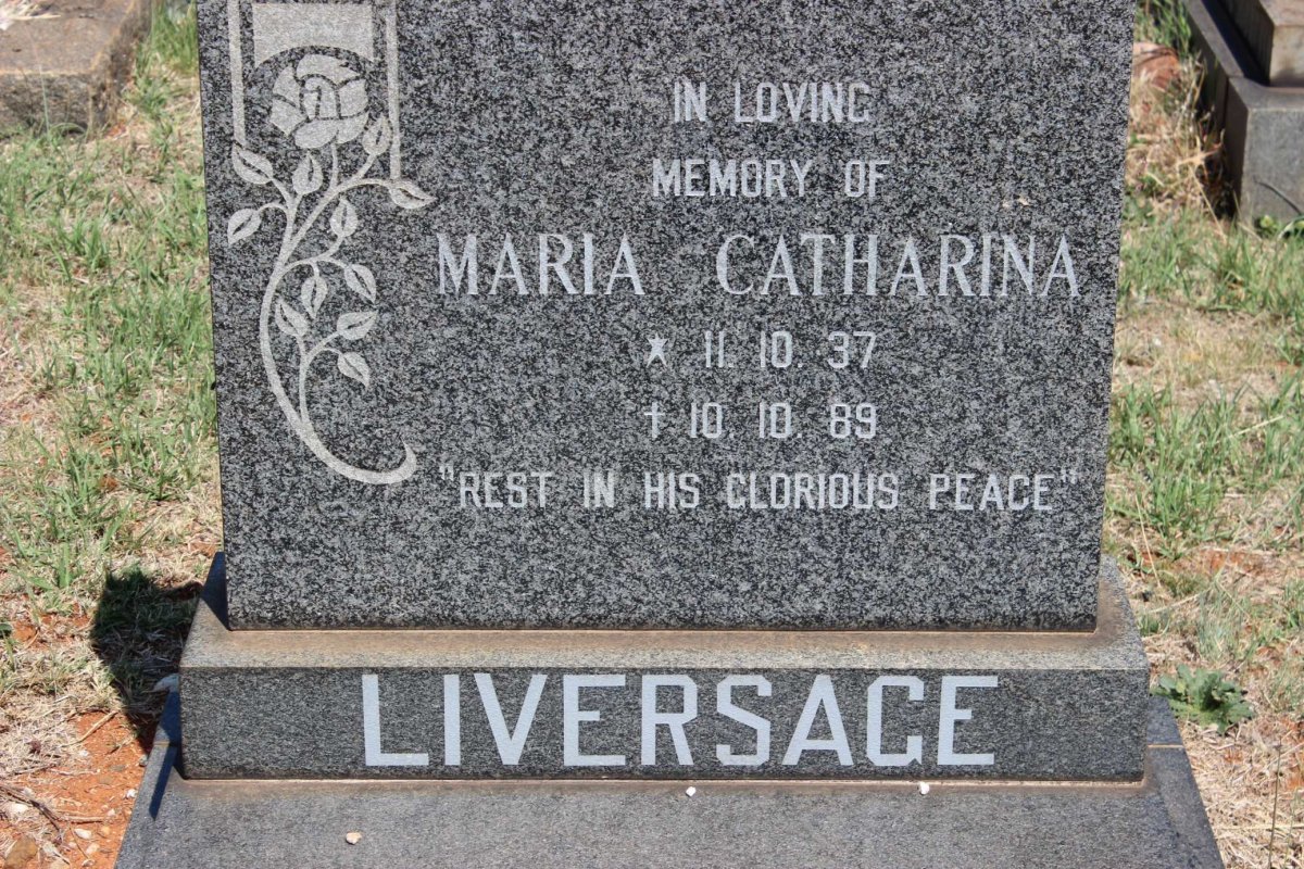 LIVERSAGE Maria Catharina 1937-1989