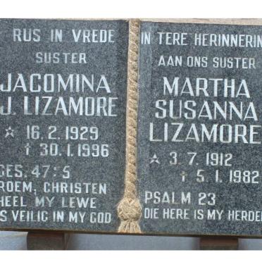 LIZAMORE Martha Susanna 1912-1982 :: LIZAMORE Jacomina J. 1929-1996