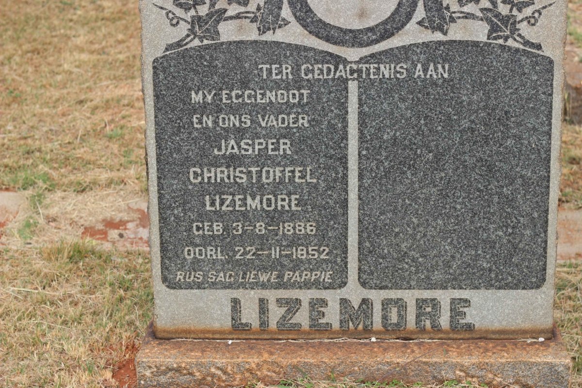 LIZEMORE Jasper Christoffel 1886-1952