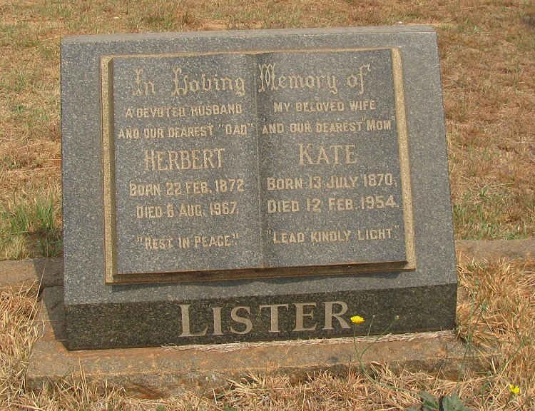 LISTER Herbert 1872-1967 &amp; Kate 1870-1954