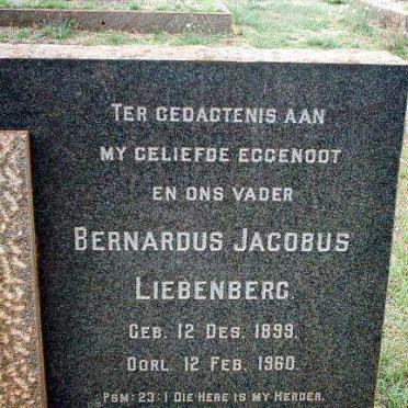 LIEBENBERG Bernardus Jacobus 1899-1960