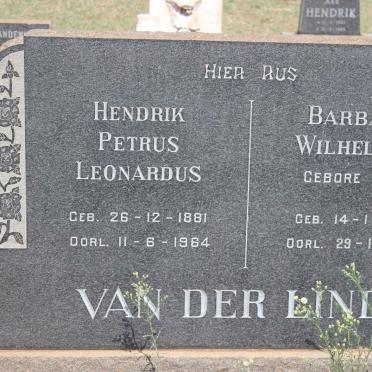LINDE Hendrik Petrus Leonardus, van der 1881-1964 &amp; Barbara Wilhelmina KOK 1899-1976