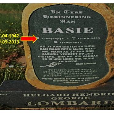 LOMBARD Helgard Hendrik George 1942-2013