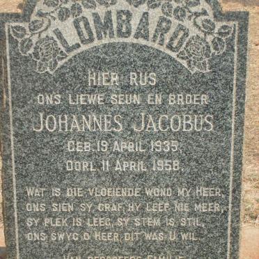 LOMBARD Johannes Jacobus 1935-1958