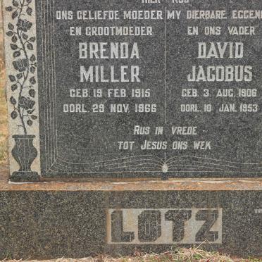 LOTZ David Jacobus 1906-1953 &amp; Brenda Miller 1915-1966