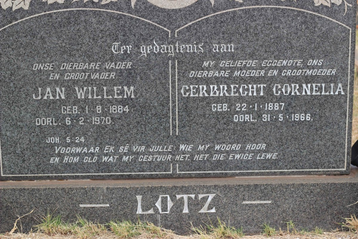 LOTZ Jan Willem 1884-1970 &amp; Gerbrecht Cornelia 1887-1966