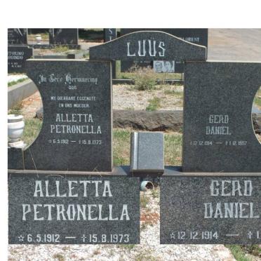 LUUS Gerd Daniel 1914-1997 &amp; Alletta Petronella 1912-1973