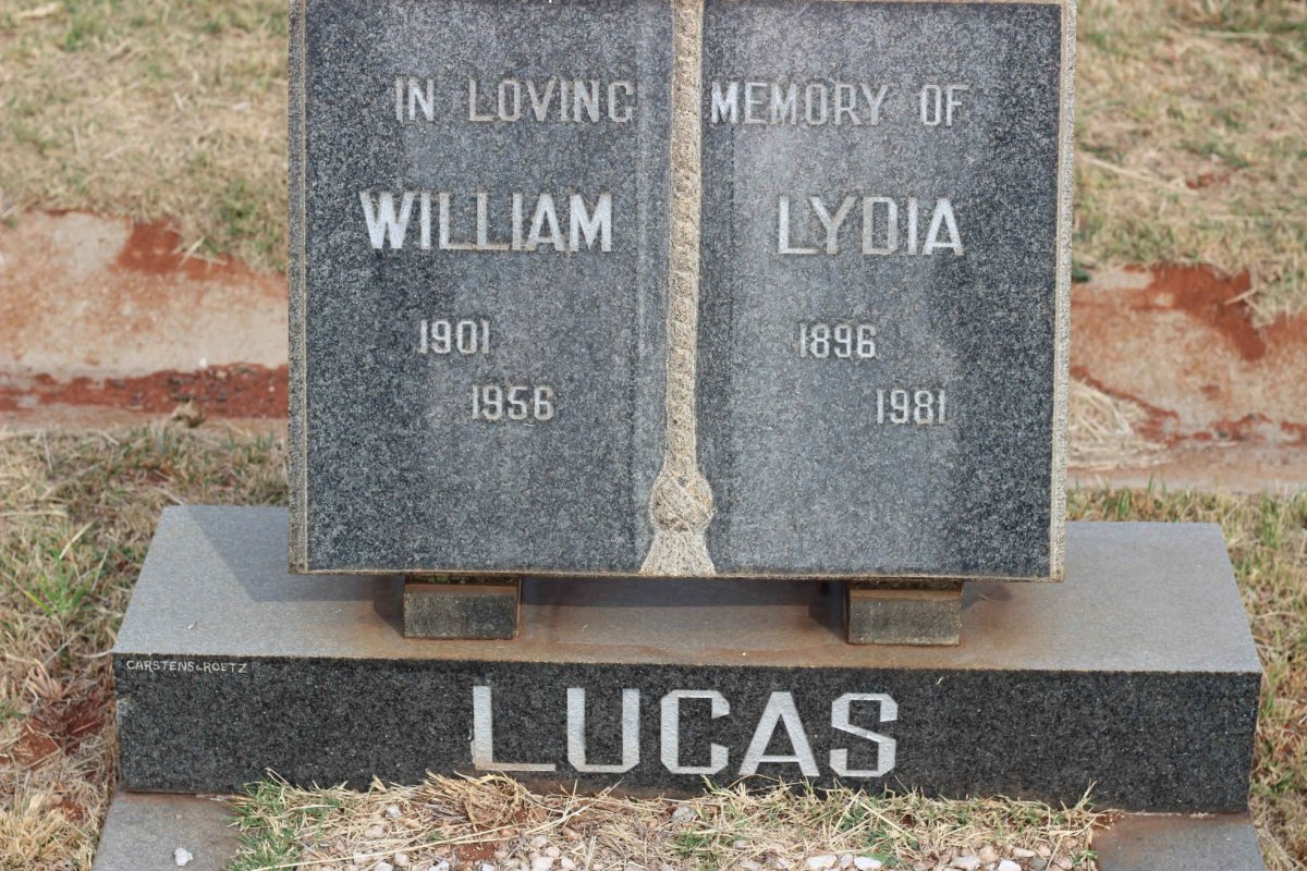LUCAS William 1901-1956 &amp; Lydia 1896-1981